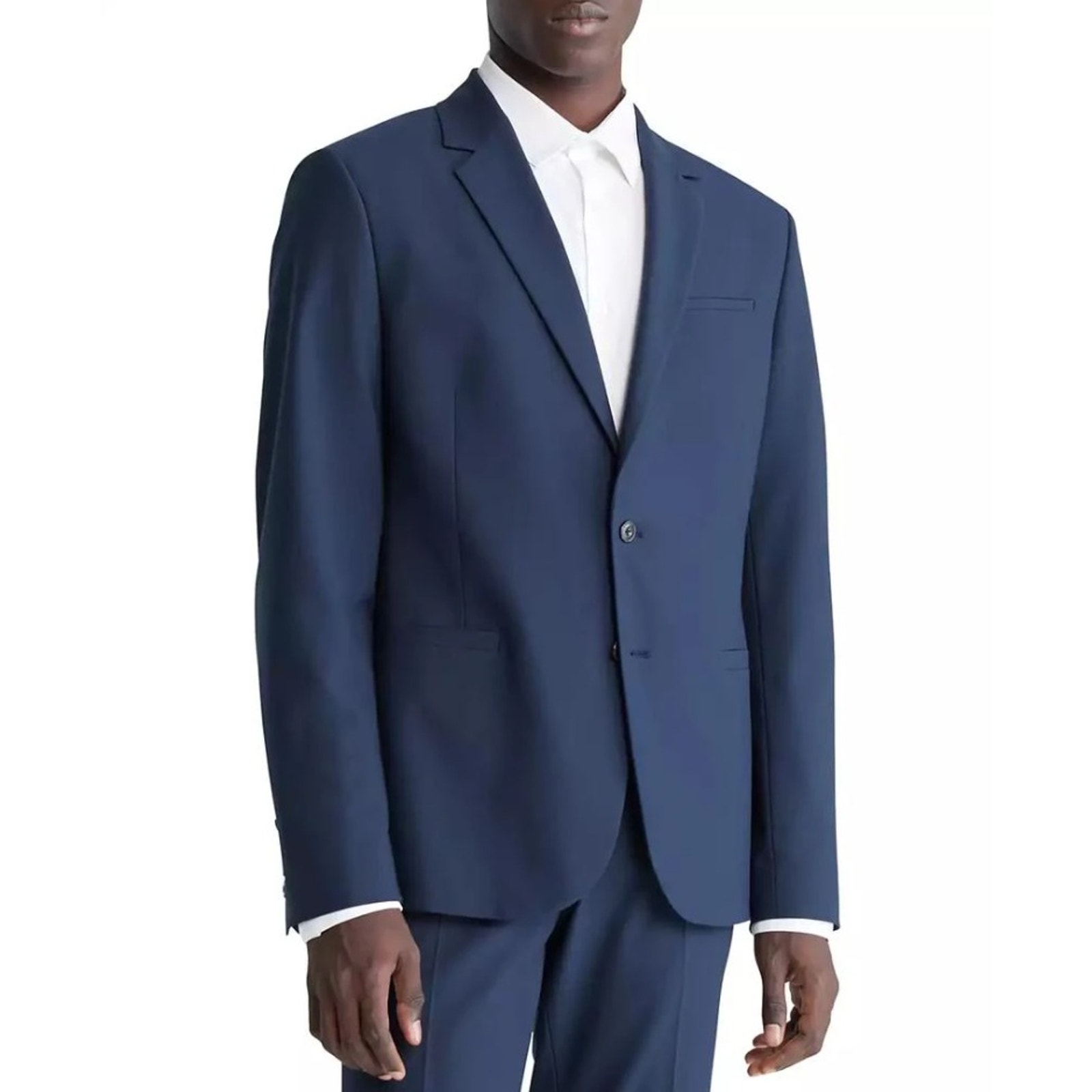 Calvin Klein Men's Dark Sapphire Stretch Refined Slim-Fit Suit Jacket Size M
